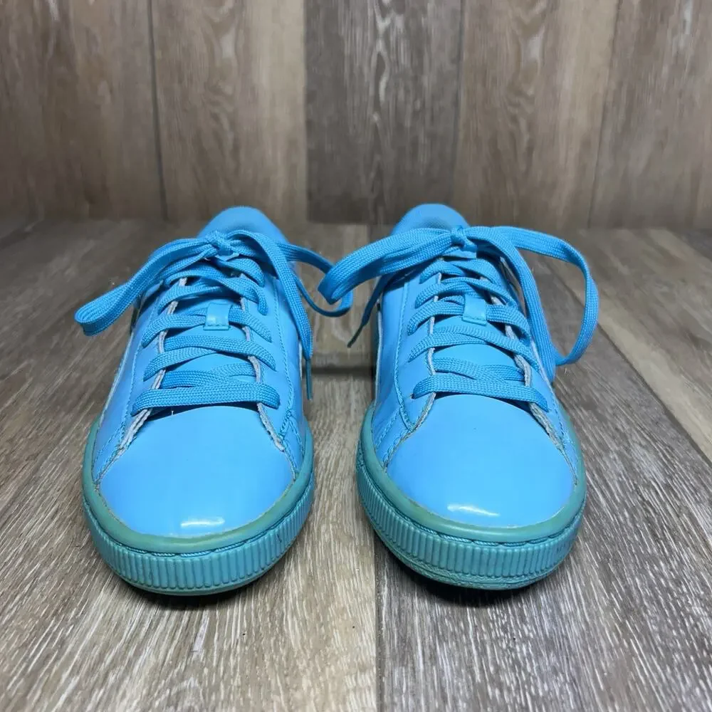 Puma Basket Classic Patent Blue Atoll 36224606 Kids Youth Size 6C Sneaker Shoes